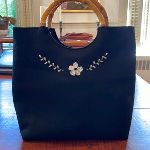 Lafayette 148 bamboo handled black bag.
